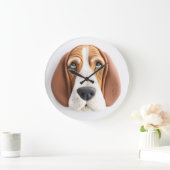 Basset Hound Hond 3D Geïnspireerd Grote Klok (Huis)