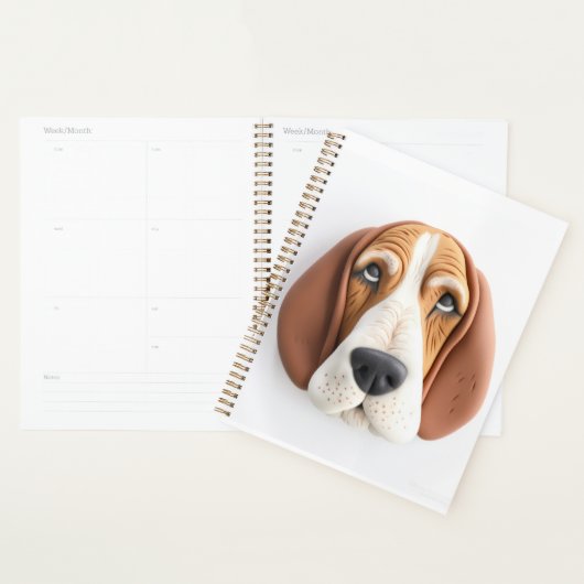 Basset Hound Hond 3D Geïnspireerd Planner (Display)