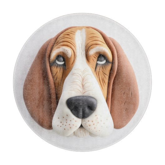 Basset Hound Hond 3D Geïnspireerd Snijplank (Voorkant)