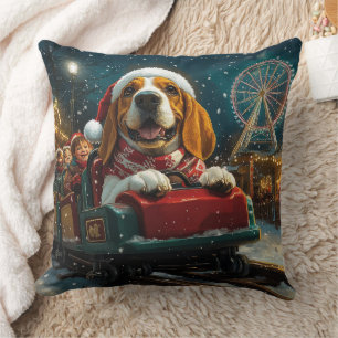 Basset Hound Hond Achtbaan Kerstmis Kussen