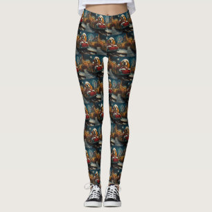 Basset Hound-hond achtbaan Kerstmis Leggings