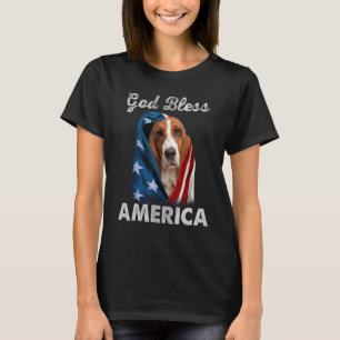 Basset Hound Hond Amerikaanse Vlag 4 juli Hond T-shirt