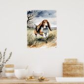 Basset Hound - Hond Art Print (Keuken)