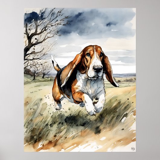 Basset Hound - Hond Art Print (Voorkant)