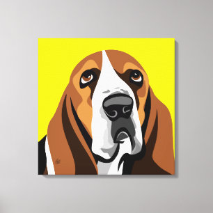 Basset Hound hond Canvas Afdruk