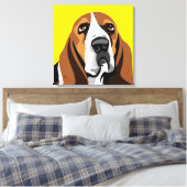 Basset Hound hond Canvas Afdruk (Insitu (Slaapkamer))