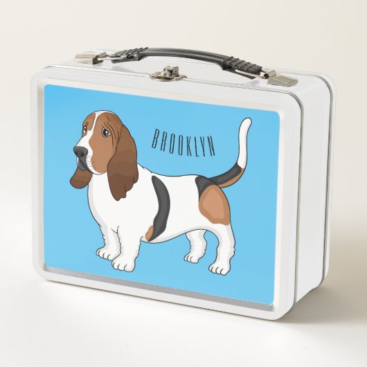 Basset hound hond cartoon illustratie (Voorkant)