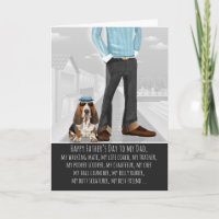 Basset Hound-hond en vader, grappige Vaderdag
