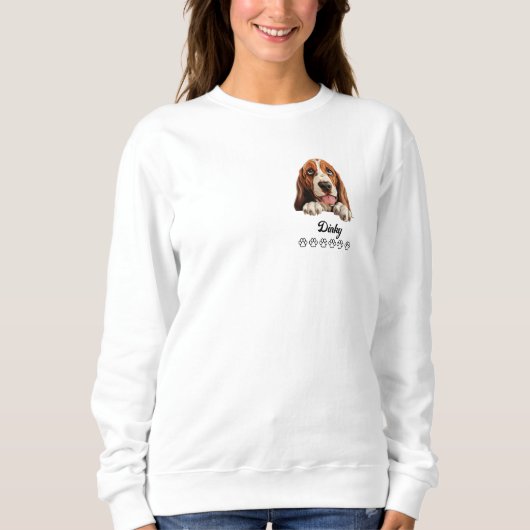 Basset Hound Hond gepersonaliseerd T-shirt (Voorkant)