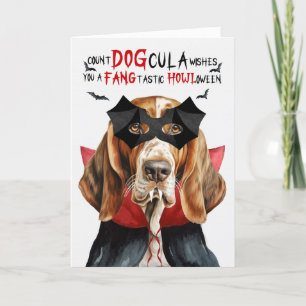 Basset Hound Hond Grappig Count DOGcula Halloween Feestdagen Kaart