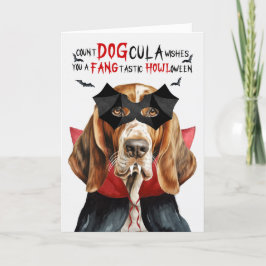 Basset Hound Hond Grappige Graaf DOGcula Halloween Feestdagen Kaart