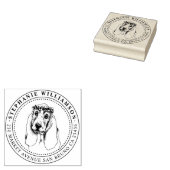 Basset Hound Hond Illustratie Naam Retouradres Rubberstempel (Gestempeld)