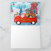 Basset Hound-hond in kerstbezorgingswagen sneeuw Kaart (Binnen)