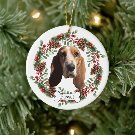 Basset Hound hond Keramisch Ornament (Boom)