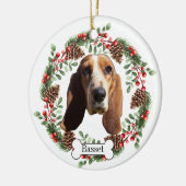 Basset Hound hond Keramisch Ornament (Links)