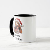 Basset Hound Hond Kerstman Hoed Kerstmis Mok (Voorkant links)