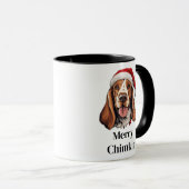 Basset Hound Hond Kerstman Hoed Kerstmis Mok (Voorkant rechts)