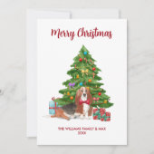 Basset Hound-hond Kerstmis Feestdagenkaart (Voorkant)