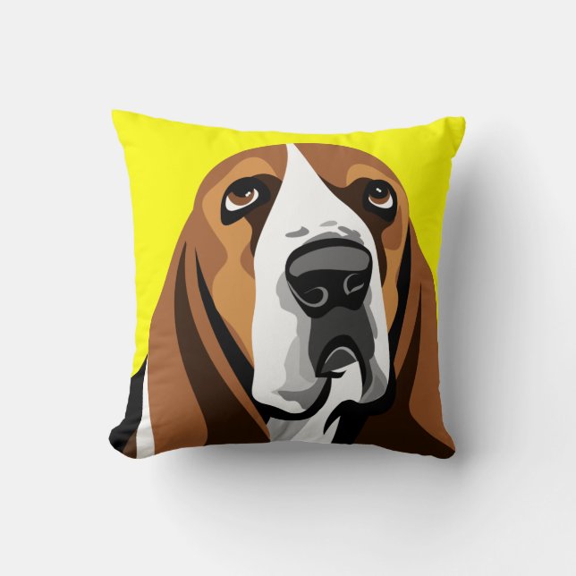 Basset Hound hond Kussen (Voorkant)