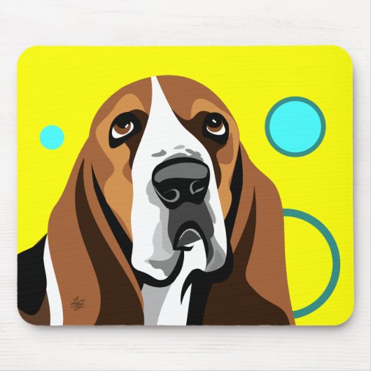Basset Hound hond Muismat (Voorkant)