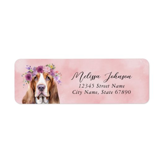 Basset Hound Hond Retouradres Labels (Voorkant)