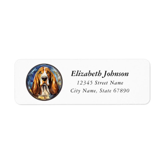 Basset Hound Hond Retouradres Labels (Voorkant)