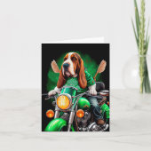 Basset Hound-hond rijdt op fiets St. Patrick's Day Kaart (Voorkant)