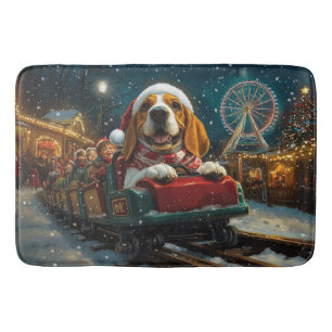Basset Hound Hond Roller Coaster Kerstmis Badmat