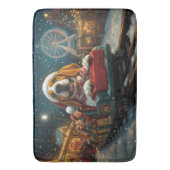 Basset Hound Hond Roller Coaster Kerstmis Badmat (Voorkant Verticaal)