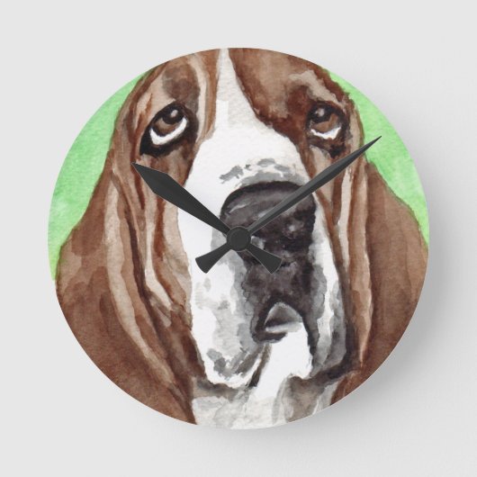 Basset Hound hond Ronde Klok (Voorkant)