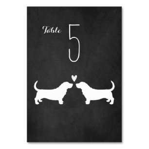 Basset Hound Hond Silhouetten Huwelijksreceptie Kaart