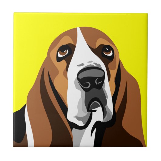 Basset Hound Hond Tegeltje (Voorkant)
