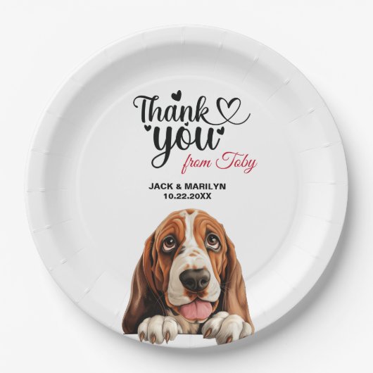 Basset Hound Hond Trouwcocktail Papieren Bordje (Voorkant)