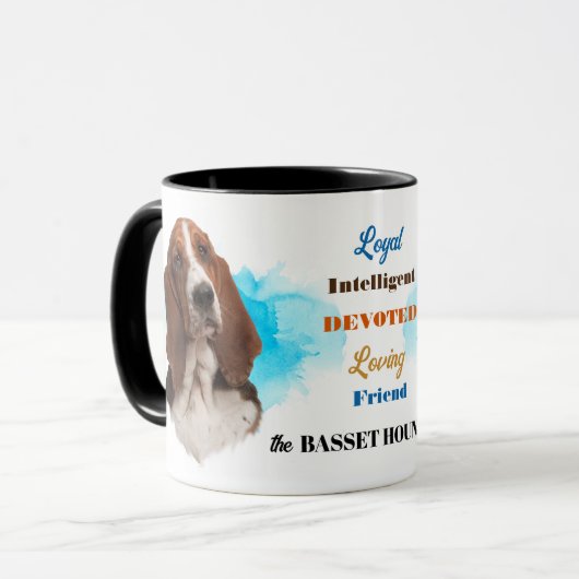 Basset Hound Hond Trouwe Vriend Mok (Voorkant links)