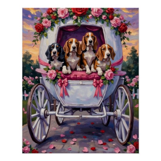 Basset Hound Hond Valentijnsdag  Perfect Poster (Voorkant)