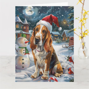 Basset Hound Hond Winter Wonderland Kerstvreugde Kaart