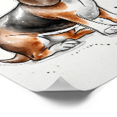 Basset Hound | Honden afdrukken | Hond Art Print (Hoek)