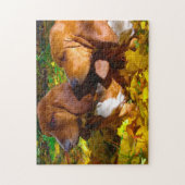 Basset Hound honden. Legpuzzel (Verticaal)
