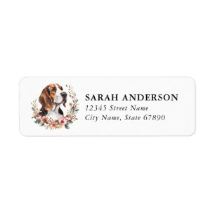 Basset Hound-honden retouradreslabels Etiket