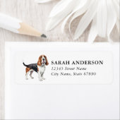 Basset Hound-honden retouradreslabels Etiket (Insitu)