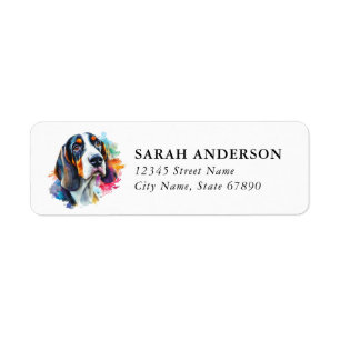 Basset Hound-honden retouradreslabels Etiket