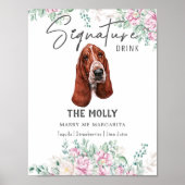 Basset Hound Hondenhandtekening Drink Teken Poster (Voorkant)