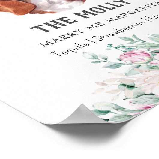 Basset Hound Hondenhandtekening Drink Teken Poster (Hoek)