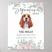 Basset Hound Hondenhandtekening Drink Teken Poster (Voorkant)