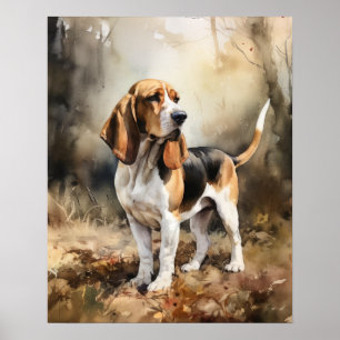 Basset Hound-hondenkunstprintposter Poster