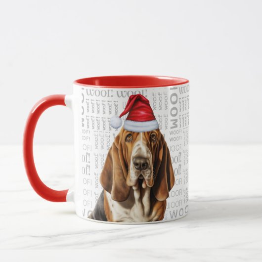 Basset Hound Hondenliefhebber kerstfeestdag Mok (Links)