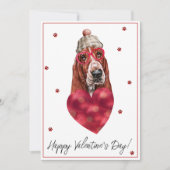 Basset Hound Hondenliefhebber Valentijn Cadeau Feestdagenkaart (Voorkant)