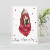 Basset Hound Hondenliefhebber Valentijn Cadeau Feestdagenkaart (Staand voorkant)