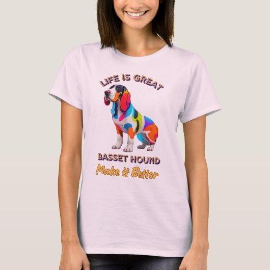 Basset Hound Hondenliefhebbers ontwerp T-shirt (Voorkant)