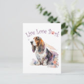 Basset Hound Hondenmoeder Bloem Briefkaart (Staand voorkant)